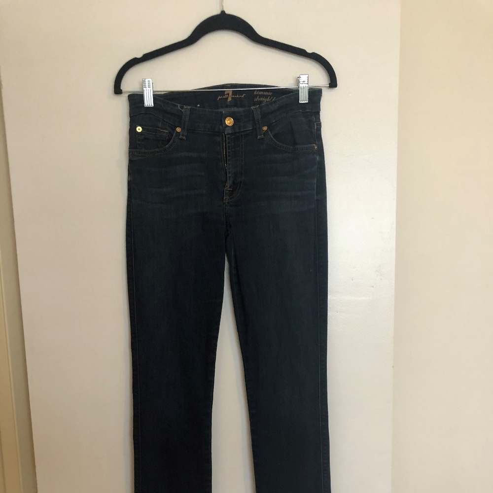 Dark blue straight leg 7 For All Mankind jeans